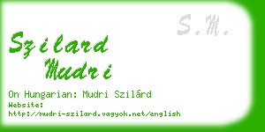 szilard mudri business card